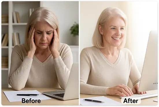 Before and after brain fog