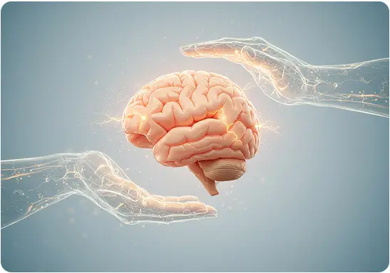 Hands and brain image